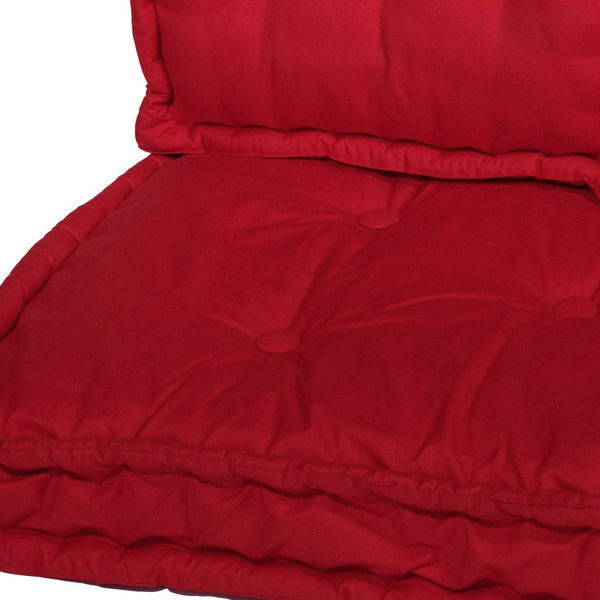 Kit de 3 coussins Deco Arts Palette Europe 120x80 cm rouge piment, assise épaisse 20 cm pour fauteuils et canapés.