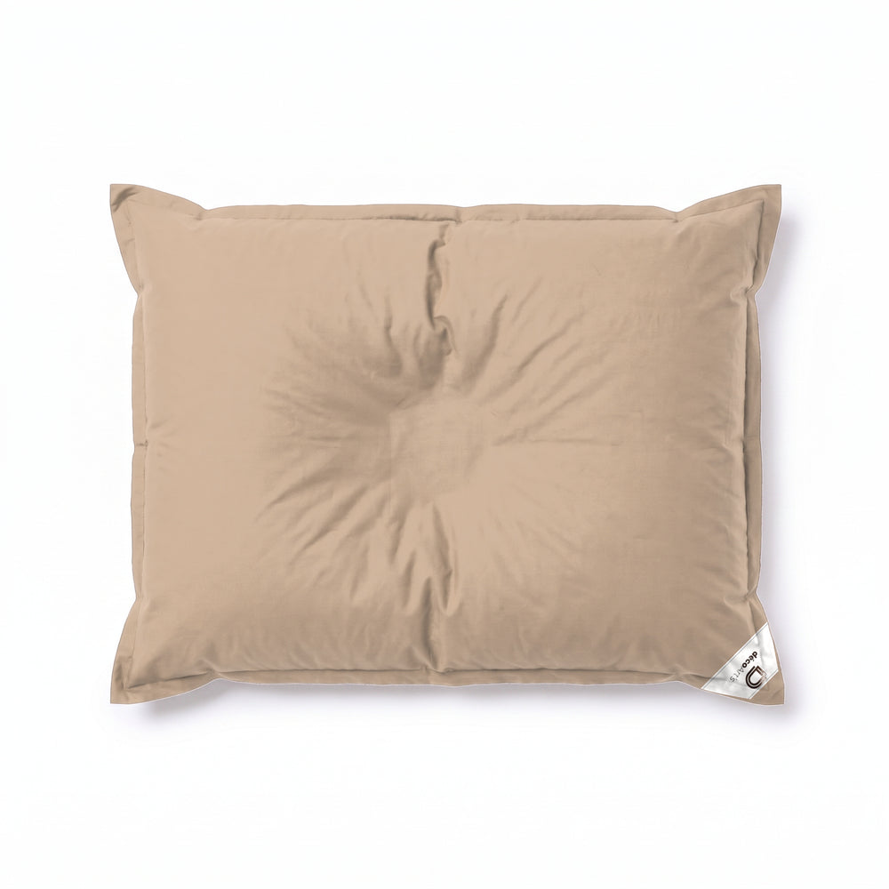 Nur Bezug, zum Befüllen – Riesen-Schwimmsitzsack in Beige von oben auf weißem Hintergrund