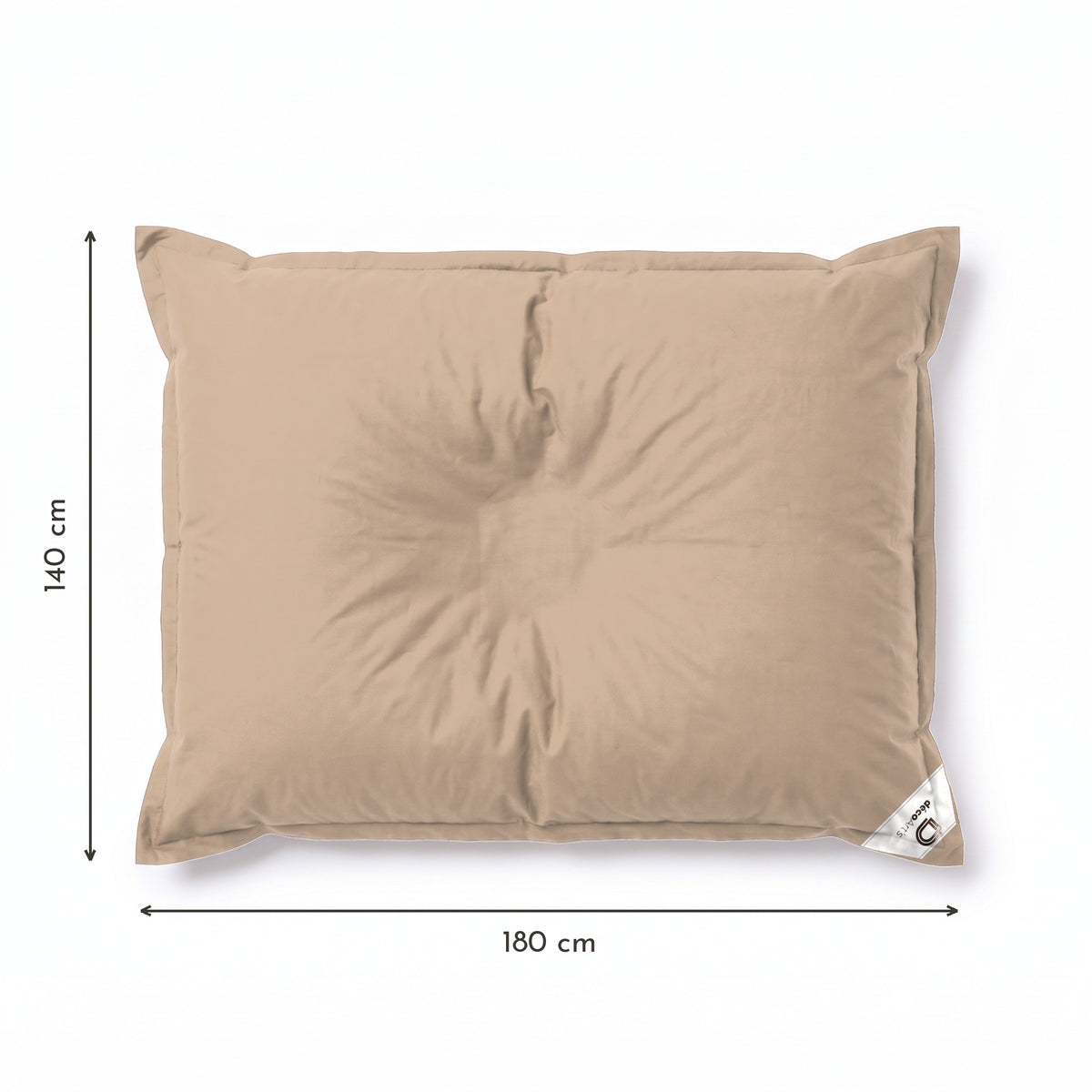 XXL-Schwimmsitzsackbezug 180x140 Beige - (Bezug zum Selbstbefüllen - Spécial Pool) – Maßzeichnung