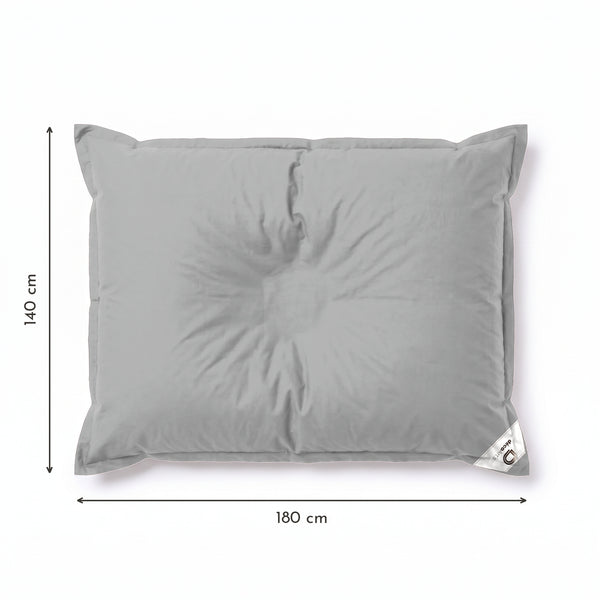 Apenas capa, para encher – Dimensões do pufe gigante flutuante Cinzento Seixo: 180 × 140 cm