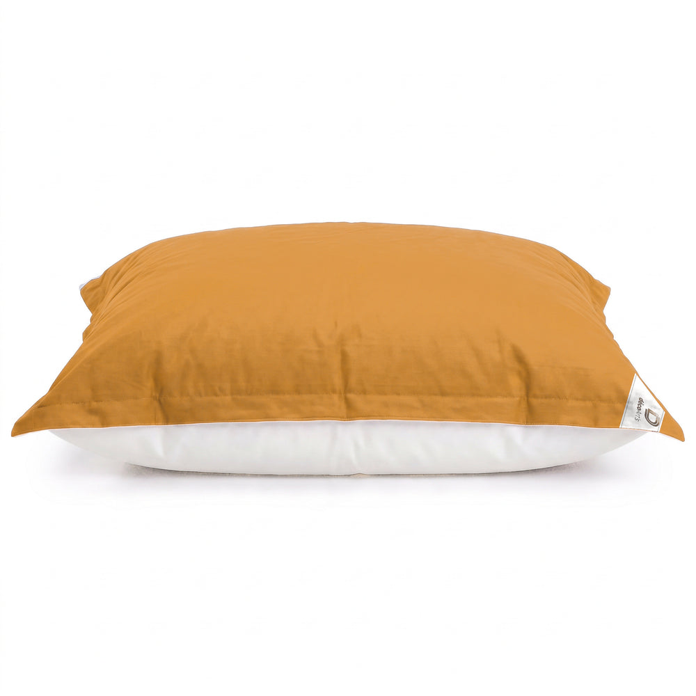 Cover only, to be filled – Honey Yellow giant floating bean bag side view: thickness and white mesh underside