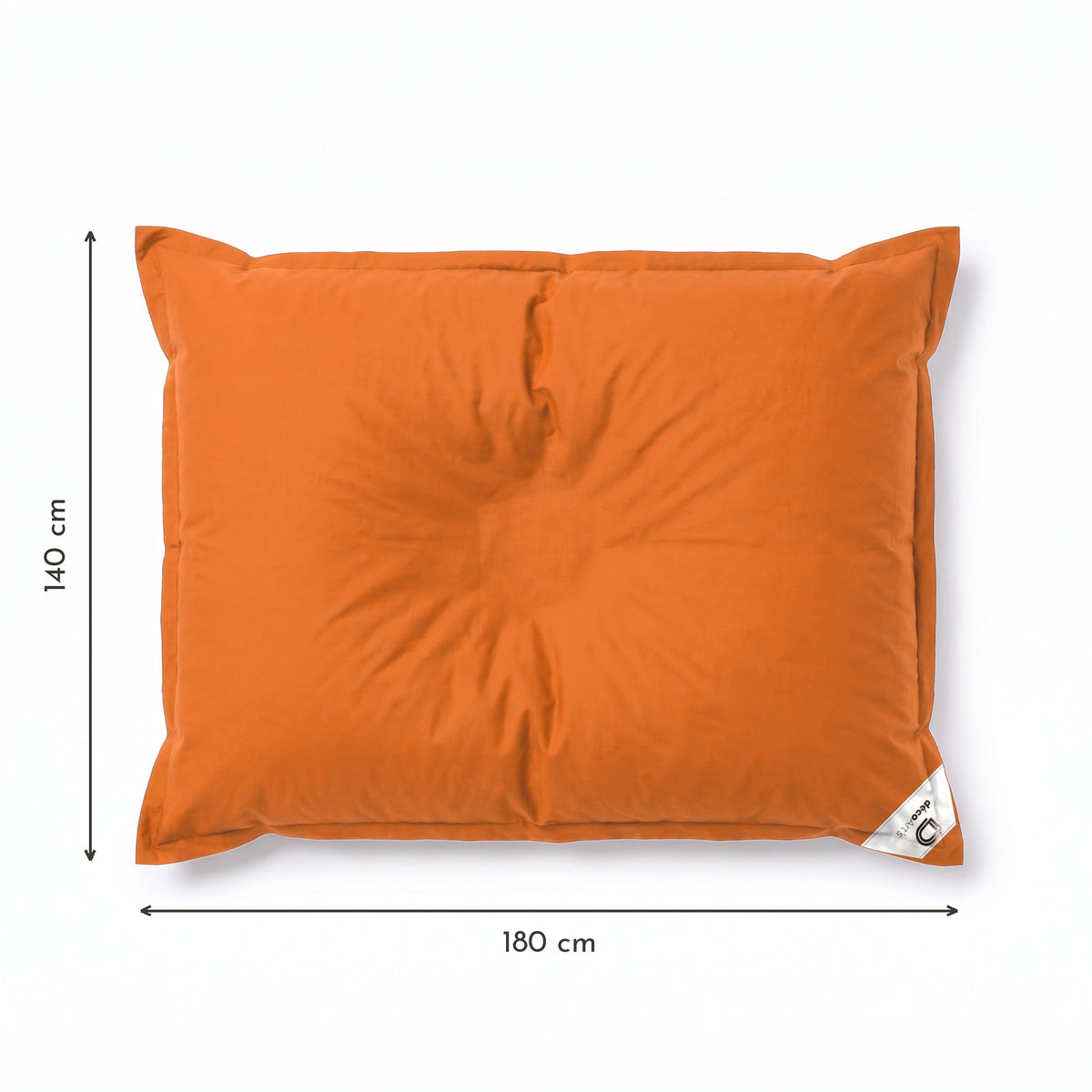 Housse de Pouf Flottant XXL 180x140 Orange - (Housse Seule à Garnir - Spécial Piscine) – schéma coté