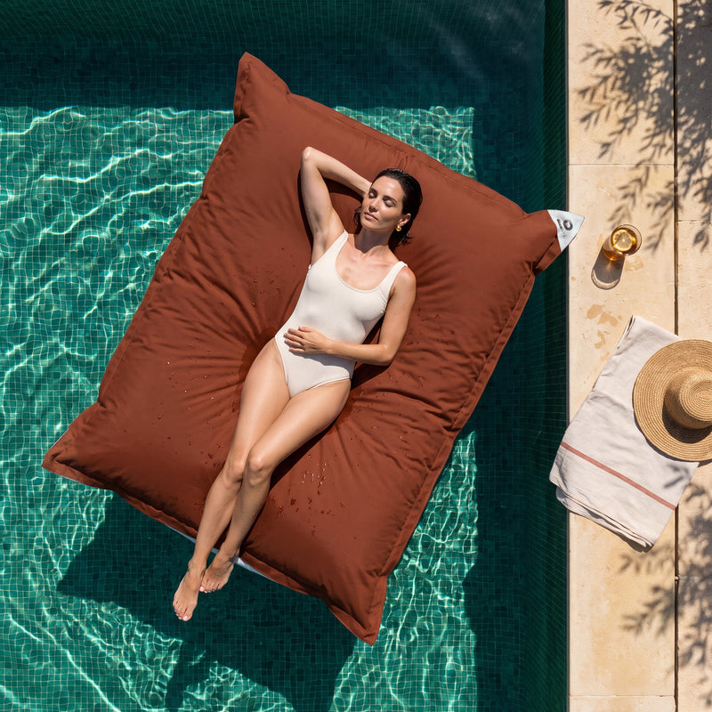 Capa de Pufe Flutuante XXL 180x140 Terracota - (Capa Avulsa para Encher - Spécial Piscina)
