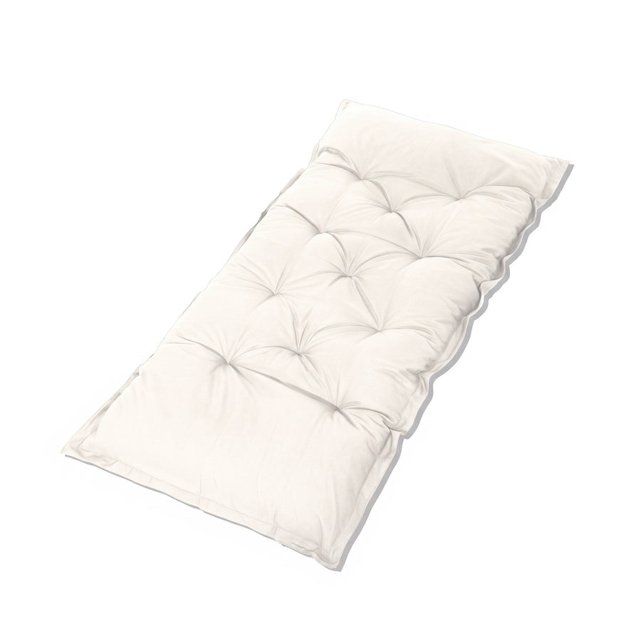 Gecapitonneerd XXL vloermatras 195x100 in Gebroken Wit, op witte achtergrond