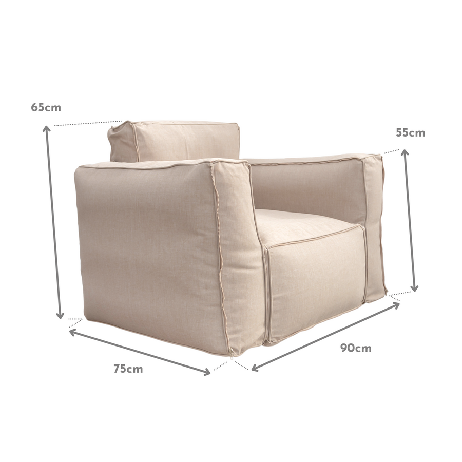 Poltrona Modular de Jardim 90x75 Bege – foto 6