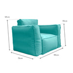 Fauteuil Modulable de Jardin 90x75 Bleu Caraïbes - autre angle