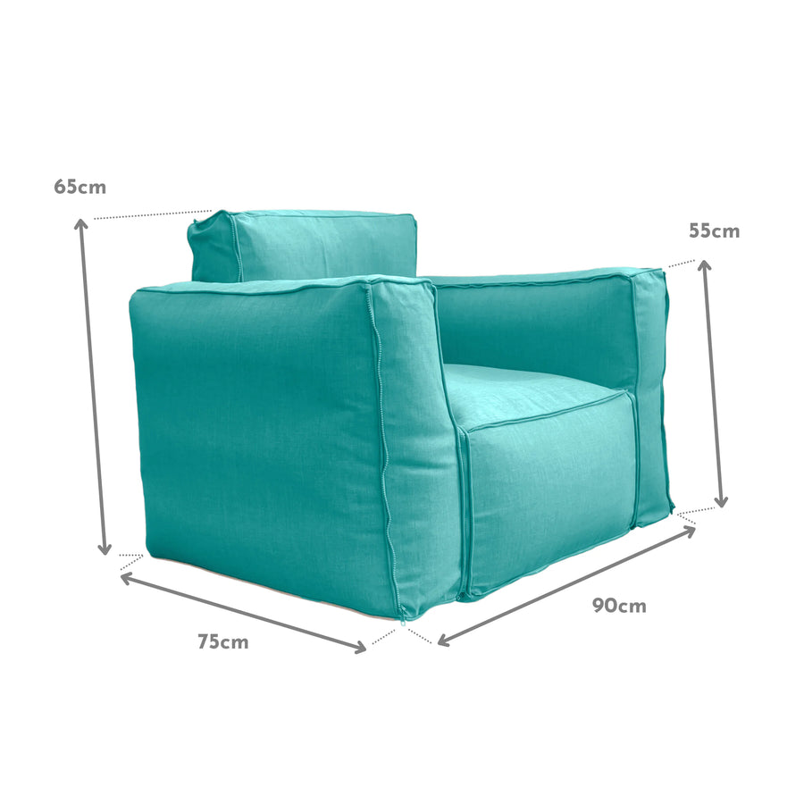 Modulaire tuinfauteuil 90x75 Caribisch Blauw – foto 6