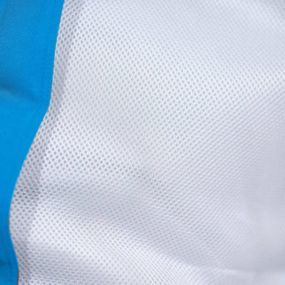 Pouf flottant géant XXL pour piscine en bleu pétrole, matelas hamac à billes, confort adulte, extérieur, déhoussable.