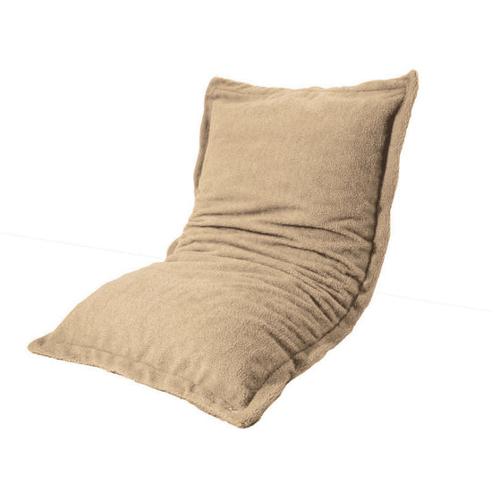 Puf de Interior XL - Funda Sherpa (Efecto Oveja) Relleno de Escamas de Espuma 150x100cm - Beige