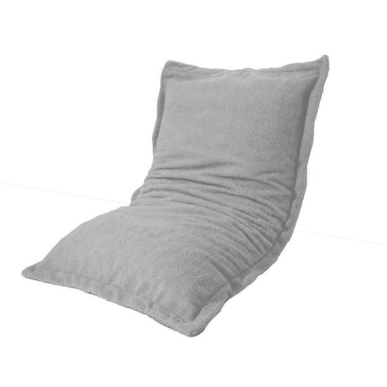 Puf de interior XL - Funda Sherpa (efecto oveja) Relleno de escamas de espuma 150x100cm - Gris guijarro