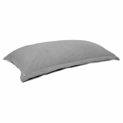 Pouf Intérieur XL - Housse Sherpa (Effet Mouton) Garnissage en flocon de mousse 150x100cm - Gris galet - Deco-arts.fr