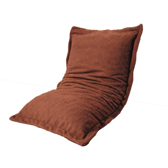 Pouf Intérieur XL - Housse Sherpa (Effet Mouton) Garnissage en flocon de mousse 150x100cm - Terracotta - Deco-arts.fr