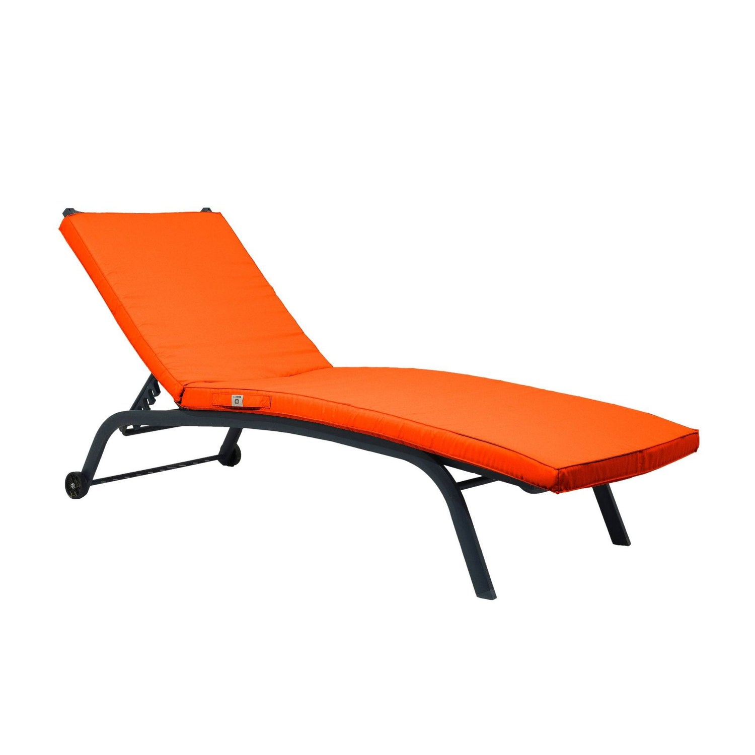Matelas orange pour chaise longue