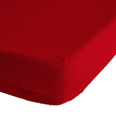 Draps housse coton bio - 190X90CM Rouge piment - Deco-arts.fr
