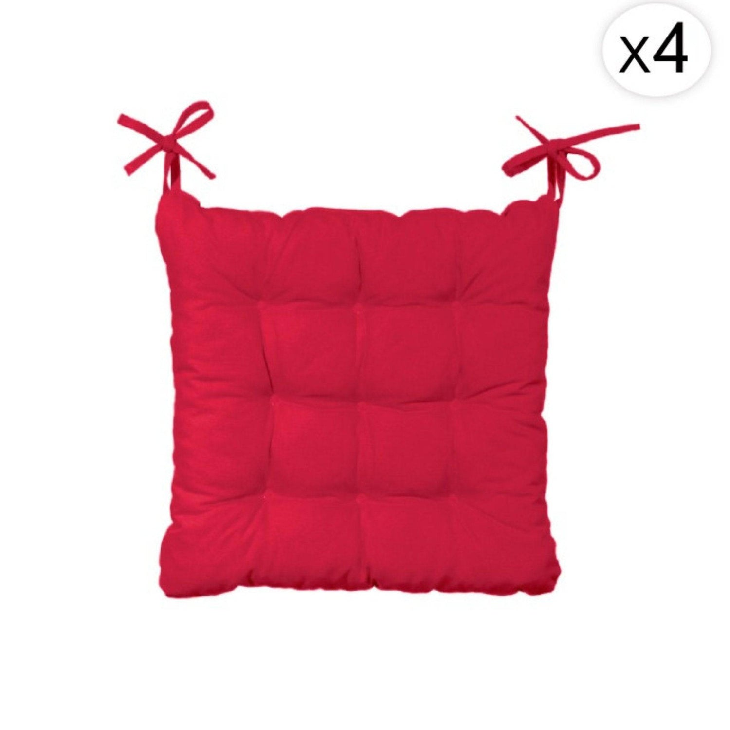 galettes de chaise, coussin de chaise, carré, 40x40, design, rouge